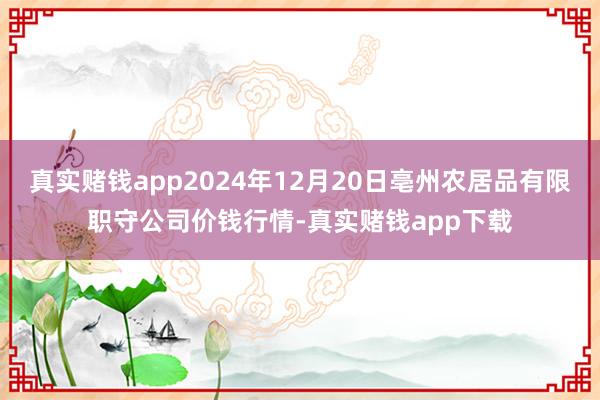 真实赌钱app2024年12月20日亳州农居品有限职守公司价钱行情-真实赌钱app下载