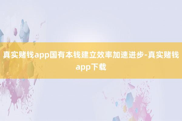 真实赌钱app国有本钱建立效率加速进步-真实赌钱app下载